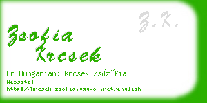 zsofia krcsek business card